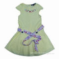 Girl's dress, embroidery under front neckline